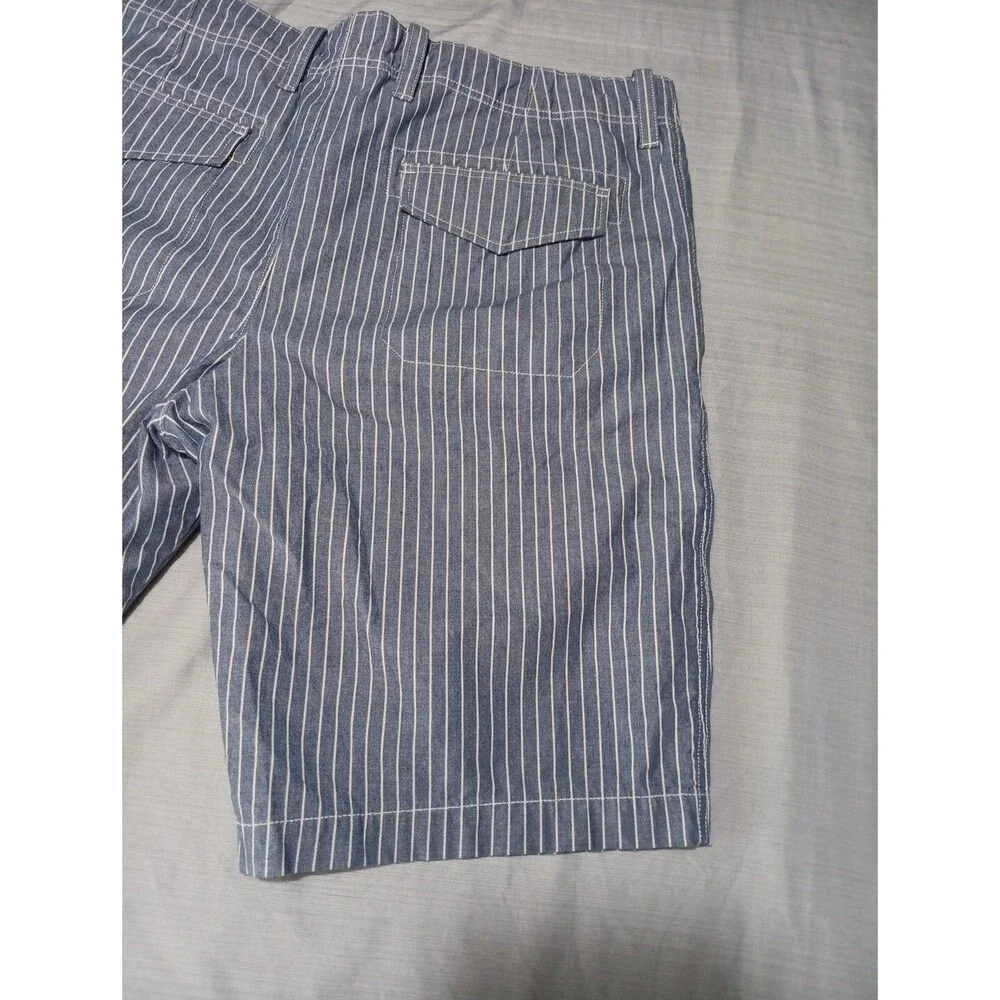Banana Republic Vintage Straight Pin Striped Comet Blue Shorts Size 34